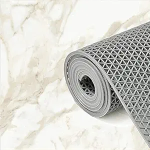 Jali Mat for Indoor Outdoor Home Office Entrance | Waterproof and Dust Trapper Geomatric Rubber Mat | Antiskid Zig Zag Swimming Pool Shower Bathroom Rain Mat (2x3 Feet, Grey)