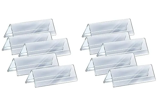 Acrylic Desk Name Plate Holder, Size - 8" x 2", Pack of 6 Pcs, Desk Sign Frame for Table Display Blank Name Plate for Office/Business Conference/Meeting Room/School/Classroom