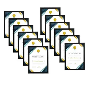 Photo Frame For Wall | Photo Frame A4 Size | Rectangular Photo Frames | Wooden Frames For Home/Office | Frames For Wall Decor | Wall Mount Design Frame | Size- 8 * 12 (Black, Pack of 12)