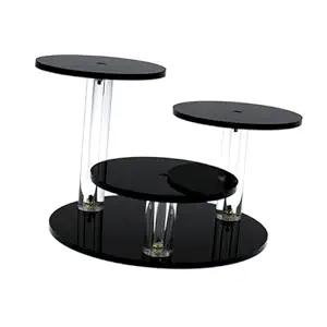 The Style SutraRound Acrylic Products Display Riser Stand 3 Tier for Jewelry Earrings Rocks Black | Home Decor| Display Easels