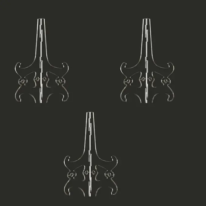 Acrylic 6 Inch ( pack of 3 )Transparent Display Easel stand, Display stand, Plate Holder , Photo Holder for Home, Office, and Retail Use