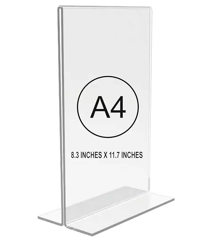 BIGIMALL Acrylic Sandwich Sheet Board For Display Ads Posters Pictures Information (Transparent - Size 8 5 X 11 Inch) Wall Mount