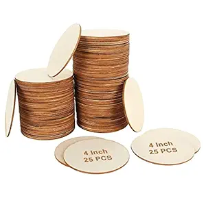 MDF Coaster Art Boards, 25 Pcs, 4 Inch Round, 3mm Thick