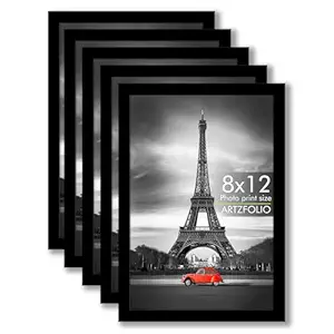 ArtzFolio Wall Photo Frame D590 | Wall Photo Frame Collage for Living Room | Picture Frames Bedroom, Home & Office Decoration | Black | Set of 5 | 8x12 inch (20x30 cms)