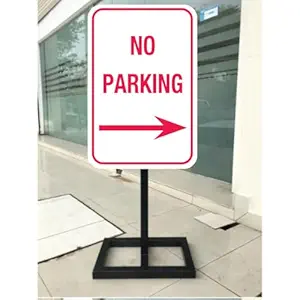 ACP Standing board |No Parking Right Arrow Red | 3 Feet Steel Standing Board Fixed On ACP Sheet Fixed on Waterproof Reflective Sticker
