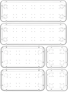 Unbreakable Desk Drawer Organizer Trays Storage Tray for Makeup, Jewelries, Utensils in Bedroom Dresser, Office and Kitchen Divider (6 Pcs Drawer)